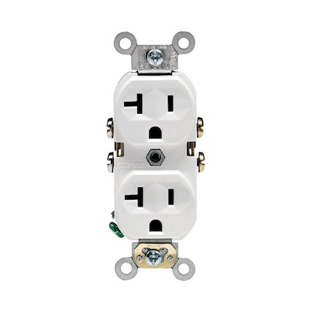 Leviton Straight Blade Receptacle, 5-20R, 20 A, 125V AC, Self-Grounded CBR20-00W